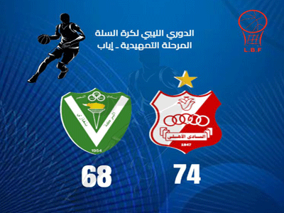 الاهلي بنغازي يفوز على النصر بدوري كرة السلة